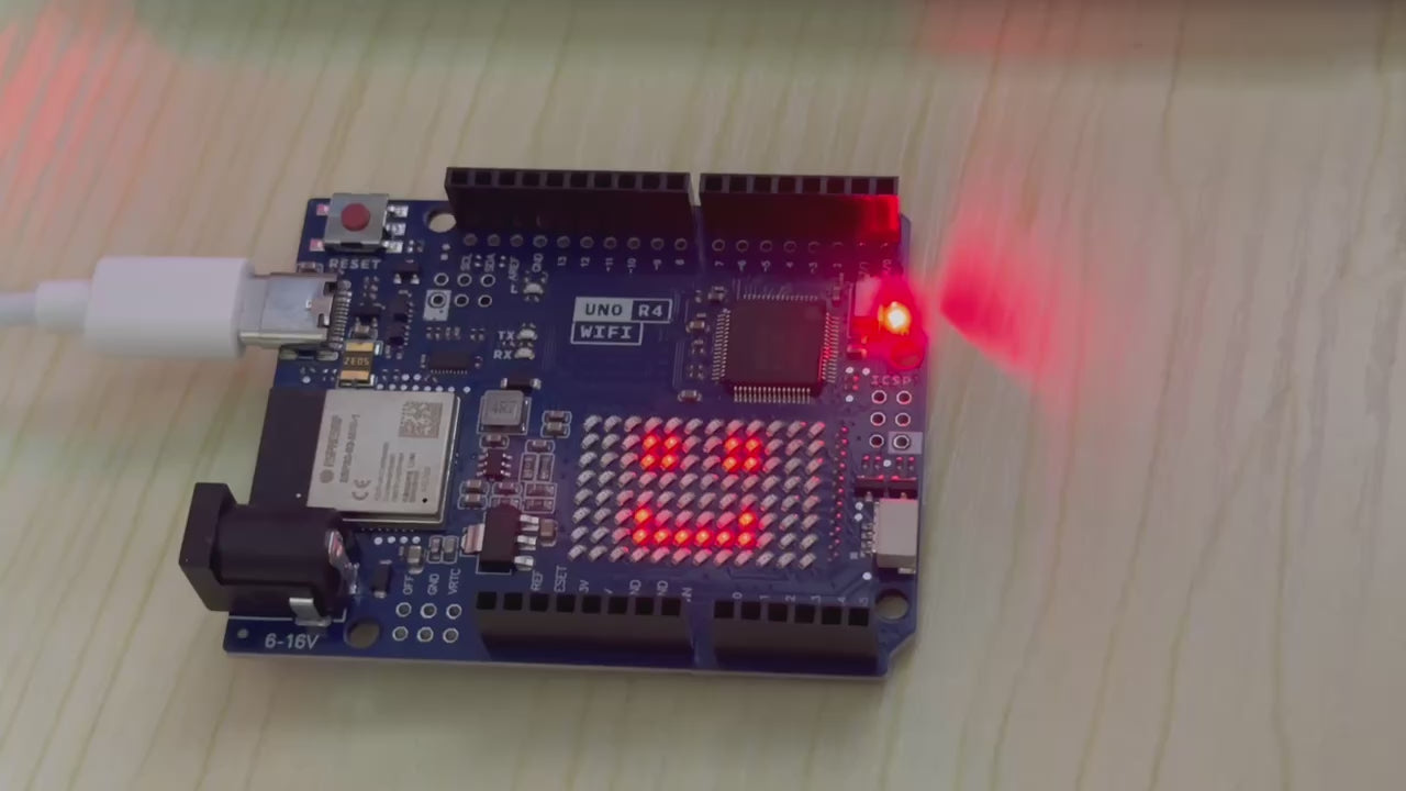 Video of Uno R4 WiFi Board with Demo Code